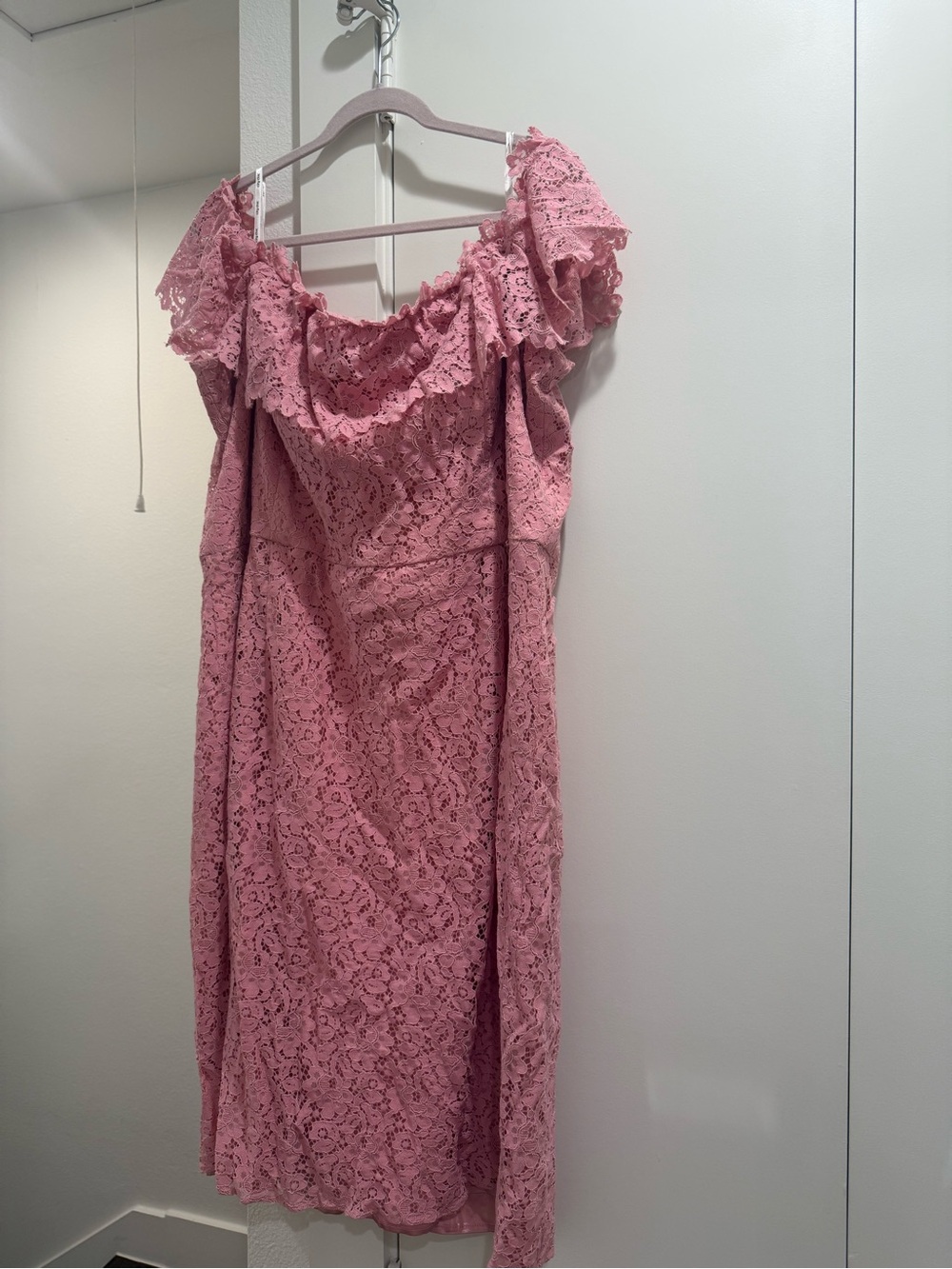 City Chic Dusty Rose Off-the-Shoulder Lace Dress